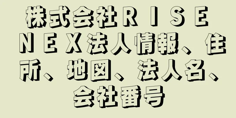 株式会社ＲＩＳＥ　ＮＥＸ法人情報、住所、地図、法人名、会社番号