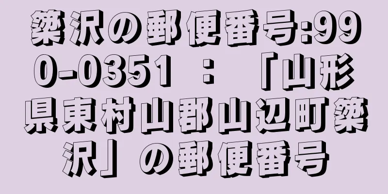 簗沢の郵便番号:990-0351 ： 「山形県東村山郡山辺町簗沢」の郵便番号