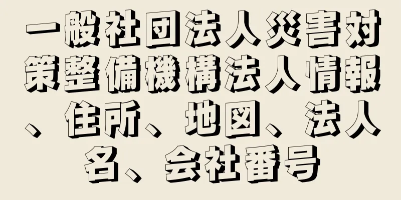 一般社団法人災害対策整備機構法人情報、住所、地図、法人名、会社番号