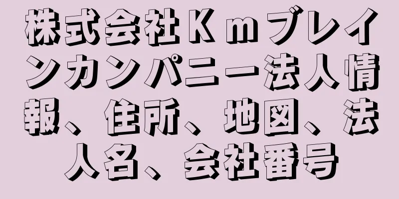 株式会社Ｋｍブレインカンパニー法人情報、住所、地図、法人名、会社番号