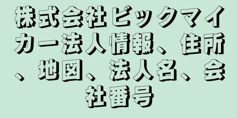 株式会社ビックマイカー法人情報、住所、地図、法人名、会社番号