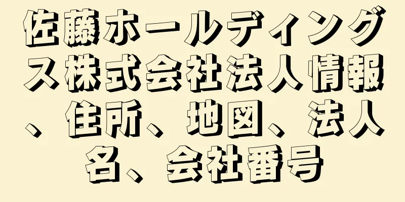 佐藤ホールディングス株式会社法人情報、住所、地図、法人名、会社番号