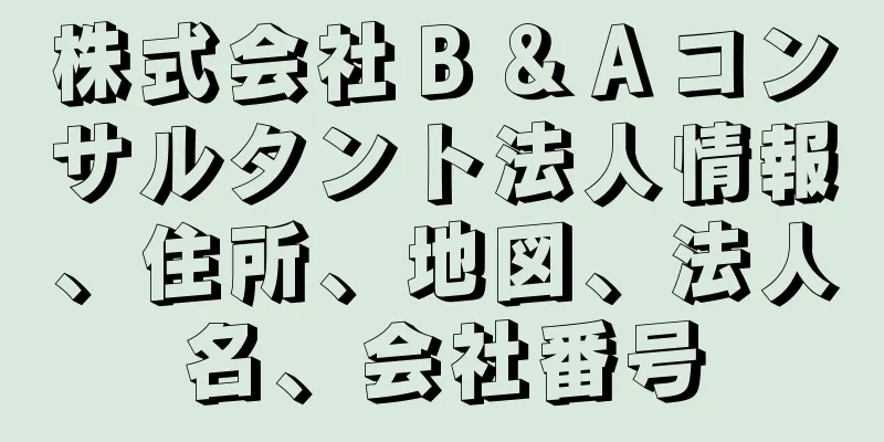 株式会社Ｂ＆Ａコンサルタント法人情報、住所、地図、法人名、会社番号