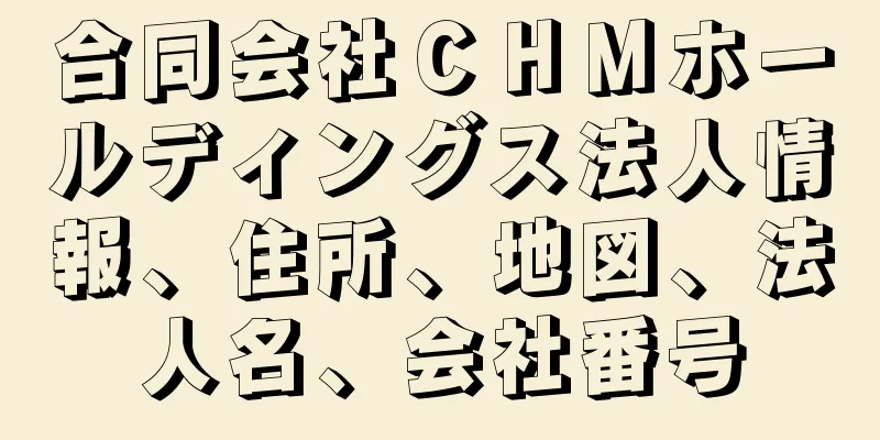 合同会社ＣＨＭホールディングス法人情報、住所、地図、法人名、会社番号